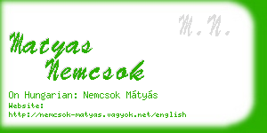matyas nemcsok business card