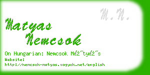matyas nemcsok business card